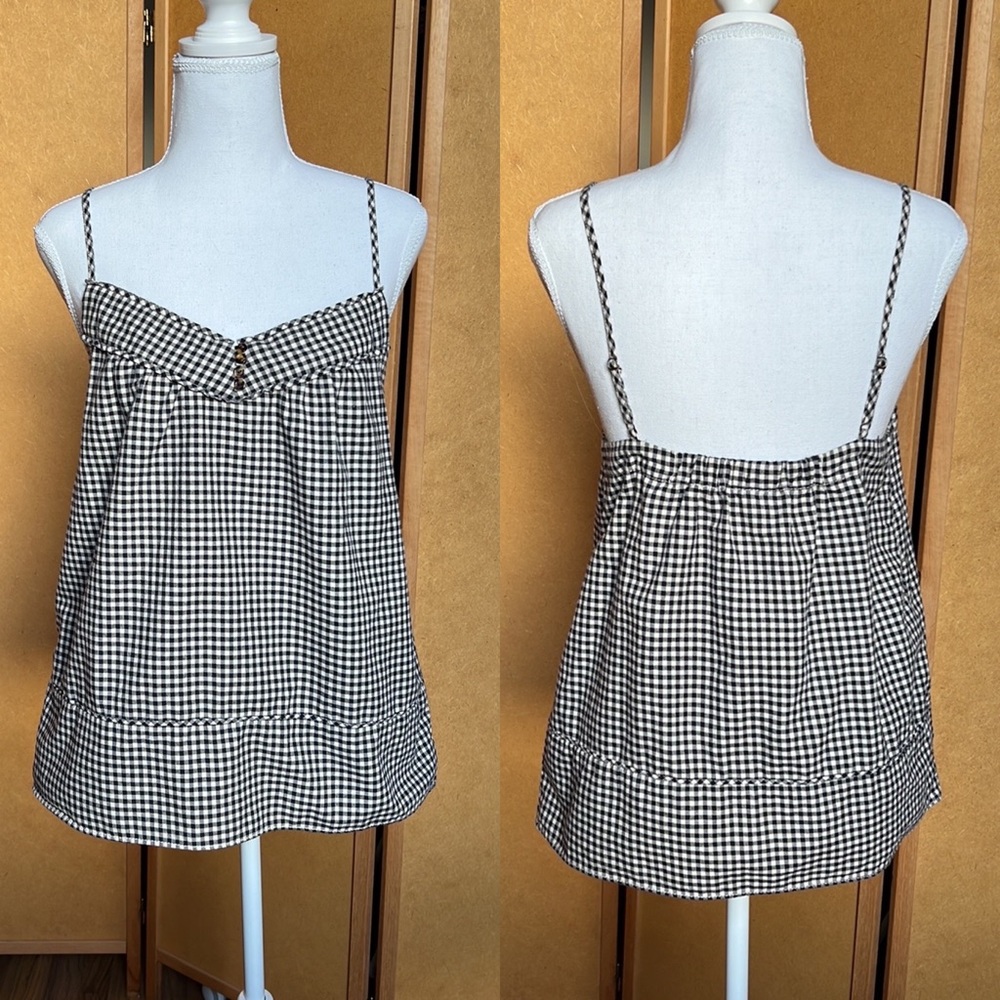 J Crew lightweight flannel top w/ adjustable straps & lined pockets (Size 4)